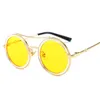 Lunettes de soleil 3-7 ans Lunettes de soleil Gold Metal Sun Glasses Baby Boy Girls Eyewear Round Vintage Sunglasses Lentes De Sol Mujer N220 231017