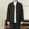 Vestes pour hommes Hommes Coton Manches longues Vêtements traditionnels chinois Tang Costume Top Tai Chi Uniforme Chemise d'automne Blouse Manteau en lin