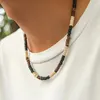 Choker Salircon Creative Mixed Color Wood Bead Halsband för män Bohemian Handgjorda pärlade mode Casual Neck smycken