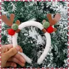 Bandeau de Noël Elk Arbre de Noël Fluffy Oreille Bandeaux Paillettes Coiffe Costume Cosplay Hairband Femme Cadeaux de Noël Party Favor Q650