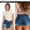 Kvinnors shorts kvinnor jeans flickor denim mini rippade mid-midjare baksäcken öppning 2022 sommar plus size sexy lady kläder shor268g