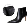Mode nouvelles femmes bottines qualité en cuir bottes pointues talons aiguilles bottes à talons hauts automne hiver bottes
