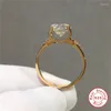 Anéis de cluster Geoki 18k rosa banhado a ouro 1 ct corte perfeito passado teste de diamante d cor vvs1 moissanite anel de cabeça de vaca para luxo feminino