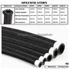 3 Meters 10Ft An4/An6/An8/An10/An12 Car Fuel Hose Oil Gas Line Nylon Steel Braided Pipeline Radiator Brake Pipes Drop Delivery