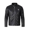 Plein Bear Winter Autumn Men Coat Jacket Slim Faux Leather Motorcykel PU FAUR JACKETS Långärmad yttre kläder 841619