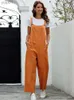 Kvinnors jumpsuits Rompers 2023 Summer Black Jumpsuit Kvinnor Lossa Dungarees Overaller Wide Leg Women Lång Jumpsuit Lads Overall för Womenl231017