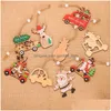 Kerstversiering Decoratieve Producten Cartoon Kerstman Combinatie Hanger Houten Auto Boom Accessoires Drop Delivery Home Gar Dhoyy