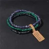 Strand 3 pçs série colorida cristal frisado pulseira 3x4mm contas facetadas calcedônia pulseiras para mulheres masculino pulseiras conjunto moda jóias