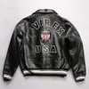 Erkek ceket ABD deri yaka koyun derisi siyah ceket avirex rahat spor giyim 1975 En çok satan tasarımcı yüksek kaliteli R8Y1