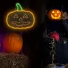 1 st pumpa Halloween Wall Sconce Neon Sign Light, Holiday Decoration ljus nattljus, för semester, fester, hemdekoration, med hängande kedja och krok 13.38 "*12.2" i