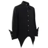 Women's Blouses Shirts Shirt for Men Black Swallow Tail Steampunk Gothic Long Sleeve Turn Down Collar Costumes Tops 231016