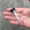 27*50*14mm 15ml Small Transparent Glass Bottles With Screw Black Aluminum Cap Jars Empty Vials Container 100pcsgood qty Gueej