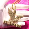 Pendant Necklaces Luxury Golden Flying Bird Pendants Men's And Women's Punk Necklace Iced Out Hip Hop Jewelry Accessory Wedding Party Gifts