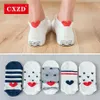 Chaussettes Bonneterie CXZD 5Paires Arrivée Femmes Coton Rose Mignon Chat Cheville Courte Casual Animal Oreille Coeur Rouge Gril 35-402706