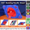 Handband 360 Roterende standaarddeksel voor iPad 10,2 9e 8e 7e gen robuuste schokbestendige kinderen veilige koffers voor iPad air 3,5 inch met schermpetfilm +schouderband