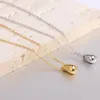 Collane con ciondolo Cazador Collana a goccia minimalista per le donne Catene con collo a cupola spessa lucida in acciaio inossidabile lucido Regalo di gioielli di moda