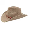 Wide Brim Hats Handmade Jazz Cowboy Hat Woven Straw Men's And Women's Outdoor Sunshade Beach