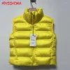 Women's Vests MNCCMOAA 2023 Winter Women Fashion Stand Neck Zip Parkas Vest Female Solid Color Casual Sleeveless Warm Waistcoat Outwears