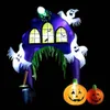 Halloweenowe zabawki Purple House Arch Halloween Decoration Party Props Outdoor Halloween Halloween Electric Inflate Toys Dekoracja dziedzińca 231016