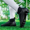 Dress Shoes Unisex Non-slip Football Cleats High Top Soccer Shoes With Long Spike Wear-resistant Turf Soccer Athletic Shoes 231016