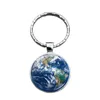 Keychains WG 1PC Universe Nebula Time Gemstone Keychain Keyrings Pendant Metal Glass Ball Keyring Accessories For Women smycken