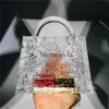 Totes claro crack senhoras mão segurando saco de cristal festa casamento transparente bolsa luxo designerblieberryeyes