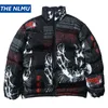 Męskie Parkas 2023 Kurtka hip -hopowa Parka Men Anime Cartoon Graphic Platt Warm Winter Streetwear HARAJUKU PUFTER KATERY 231017