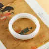 Bangle Natural White Jade Fine Jewelry Women Fashion Accessories Genuine Hetian Jades Nephrite Bangles Bracelets Ladies Gifts