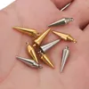 Charms 10pcs Stainless Steel Gold-plated Cone Pendants For DIY Earrings Necklace Craft Parts Jewelry Making Supplies Wholesale