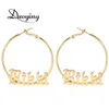 Hoop Huggie Duoying Circle Name Earrings Hoop örhängen Stil Rund Personlig anpassad namn Earring For Women Presents 231016