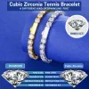 Vrouwen Kettingen Gouden Tennis Ketting 3-5mm 5A CZ Diamant Moissanite Iced Out Collier Hip Hop sieraden Voor Heren