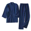 Męska odzież sutna koronkowa upuszka kimono elastyczne tali