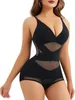 Damen Shapers Sexy Shapewear-Body mit V-Ausschnitt, Bauchkontrolle und Taillenmieder-Trainer