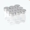 25 ml glasburkar flaskor aluminium skruv silver cap transparent gåva bröllop hantverk som önskar 50st bra qty qgquc