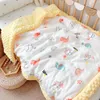 Täcken Big Size 3D Dot Muslin Cotton Thick Heart Print Soft Spring Toddler Filt Crib Quilt Big Child Filt 231017