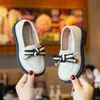 Sneakers Children Loafers Bowtie matchar alla Back Beige Girl S Leather Shoes School Elegant Slip On Light Autumn Kids Flat 26 36 231017