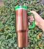 DHL Watermelon Moonshine Quencher H2.0 صبغ ربطة عنق الوردي 40 أوقية مع مقبض Tumblers المعزول Lid Coffee Termos Wisteria Cup US Stock