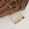 Ankletki Czech Stali nierdzewnej dla kobiet kolorowe cyrkon dziewczęta plażowe stopy łańcuch letni urok biżuterii wyprzedaż biżuterii