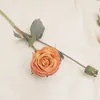 Fleurs décoratives européenne feu rôti soie Rose branche de fleur artificielle camélia faux bordeaux saint valentin mariage maison fête décor