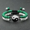 Strand 2pcs/Set 6 mm yin yang tai chi naturalny kamień Bracelet Bracelets dla pary przyjaźń z koralikami bransoletki kobiety męskie prezenty biżuteria