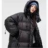 Kvinnor Down Parkas Women Parka Mid Length Black Jacka Baggy Winter Waterproect Warm Duck Feather Female Hooded Puffer Coat Bubble Outwear 231017