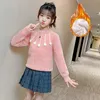 Pullover 5-15 Year Children's Clothing Girls Sweater O-Neck Thickened Long Sleeves s Autumn Winter Casual for 231016