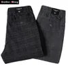 Новые мужские повседневные брюки в клетку, деловые повседневные облегающие темно-серые брюки в классическом стиле, эластичные брюки, мужская брендовая одежда 210201291z