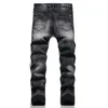 Mannen Jeans Letter Star AM kleine vlek Mannen Borduren Patchwork Ripped Sexy Romantische Wilde Motorbroek Heren AM3391-00 maat 29-38