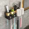 Porte-brosse à dents mural porte-brosse à dents en alliage d'aluminium porte-dentifrice salle de bain ménage gain de place accessoires de salle de bain sans poinçon 231013
