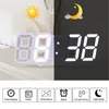 Väggklockor 3D LED Digital Alarm Clock Table Alarm Clock Manuellt Auto Justera ljusstyrka Lätt att läsa på natten perfekt för heminredning 231017