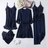 Damen-Nachtwäsche, Damen-Roben-Set, Kimono-Badekleid, Damen-Sexy-Satin-Rayon-Bademantel, lässige Nachtwäsche, Brautjungfer, Hochzeit, Homewear-Anzug