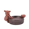 Tea husdjur husdjur gris lycklig lila sand ornament zen ceremoni handgjorda hemdekoration kreativa möbler p39