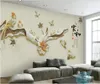 Tapety niestandardowe Mural 3d Po tapeta na ścianie Ptaki wytłoczone gałęzie Dekor Home Decor salon dla 3 dni w rolkach