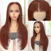 Lace Wigs Reddish Brown Layered Wigs Copper Red Lace Wigs For Black Women Burgundy Layered Cut Wig Straight Wig Glueless Synthetic Hair 231016